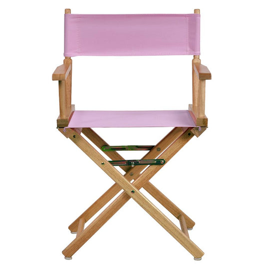 18" Director's Chair Natural Frame-Pink Canvas