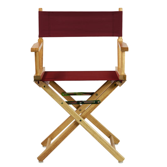 18" Director's Chair Natural Frame-Burgundy Canvas