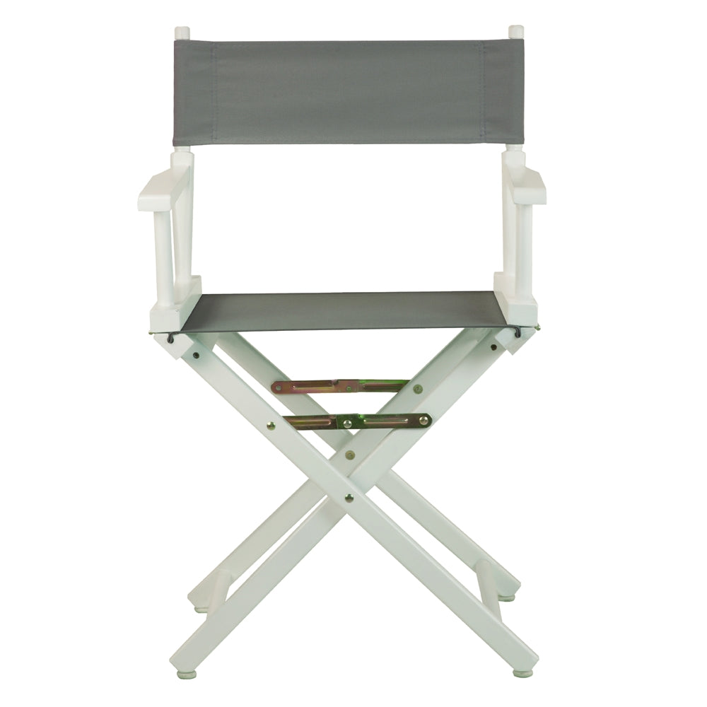 18" Director's Chair White Frame-Gray Canvas