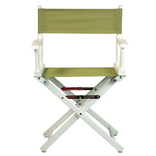 18" Director's Chair White Frame-Olive Canvas