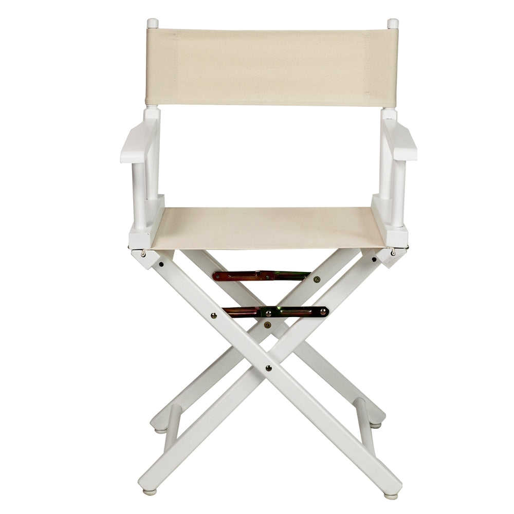 18" Director's Chair White Frame-Natural/Wheat Canvas