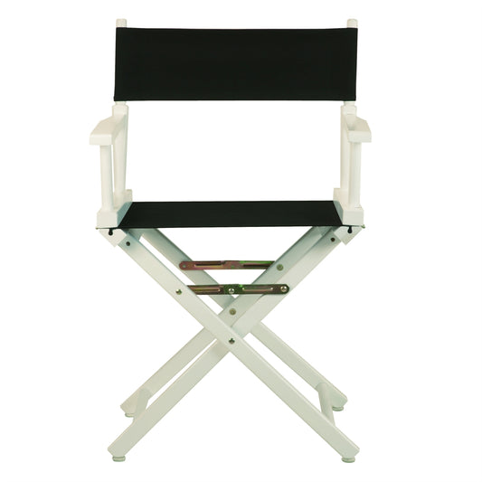 18" Director's Chair White Frame-Black Canvas