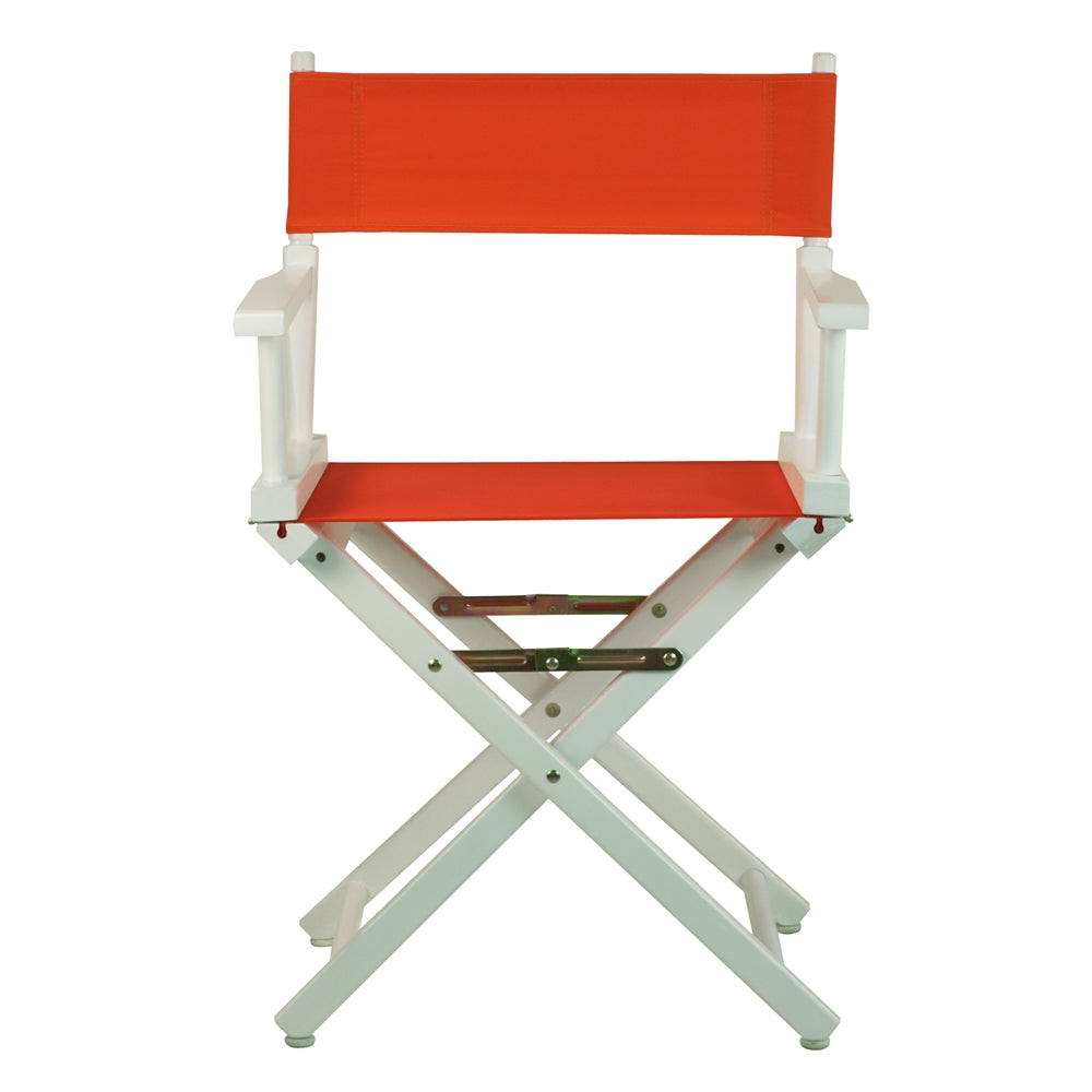 18" Director's Chair White Frame-Orange Canvas