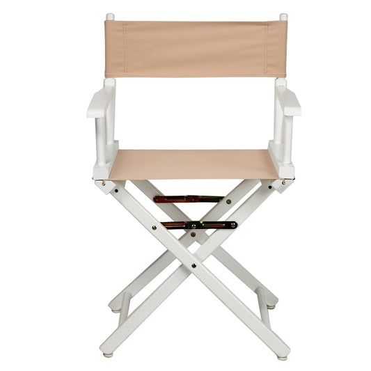 18" Director's Chair White Frame-Tan Canvas