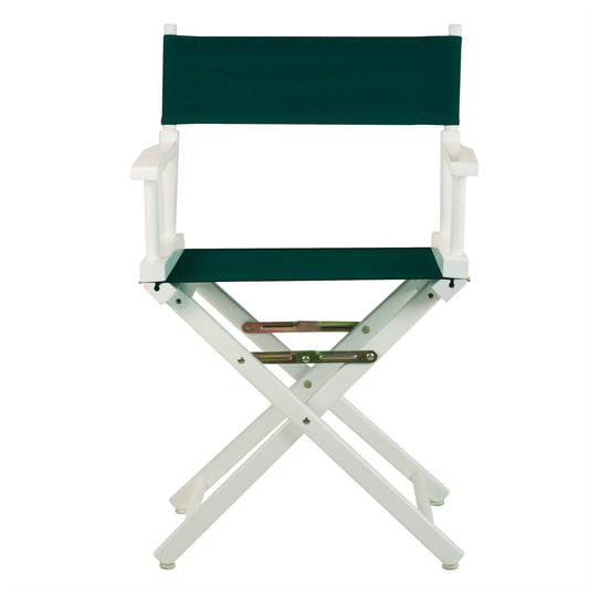 18" Director's Chair White Frame-Hunter Green Canvas