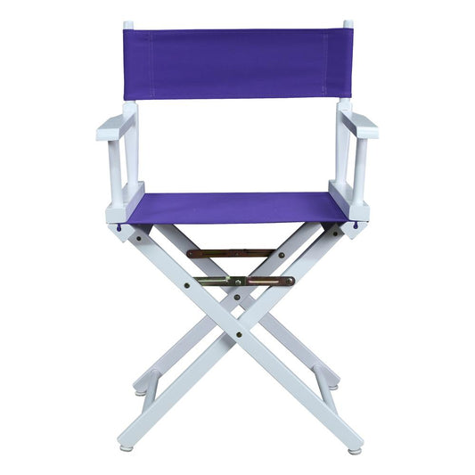 18" Director's Chair White Frame-Purple Canvas