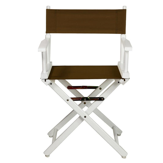 18" Director's Chair White Frame-Brown Canvas