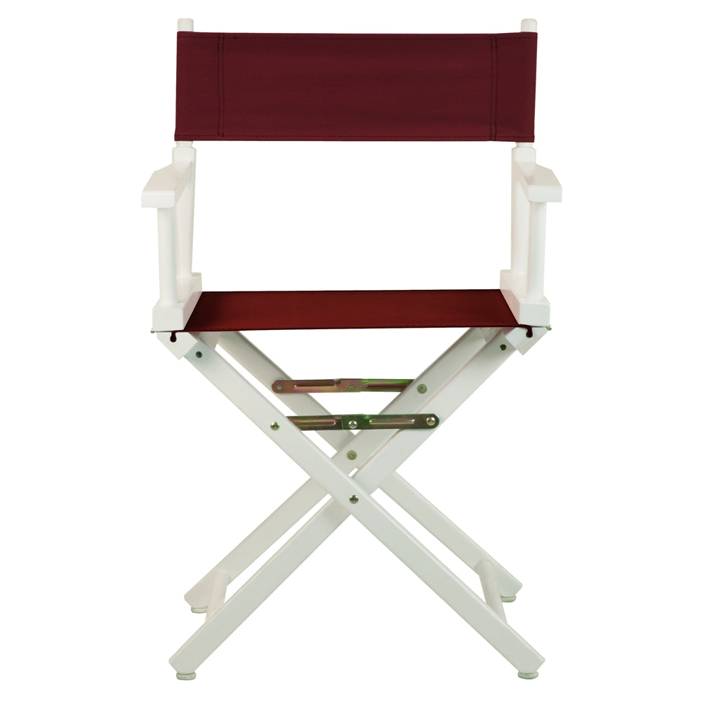 18" Director's Chair White Frame-Burgundy Canvas