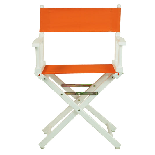 18" Director's Chair White Frame-Tangerine Canvas