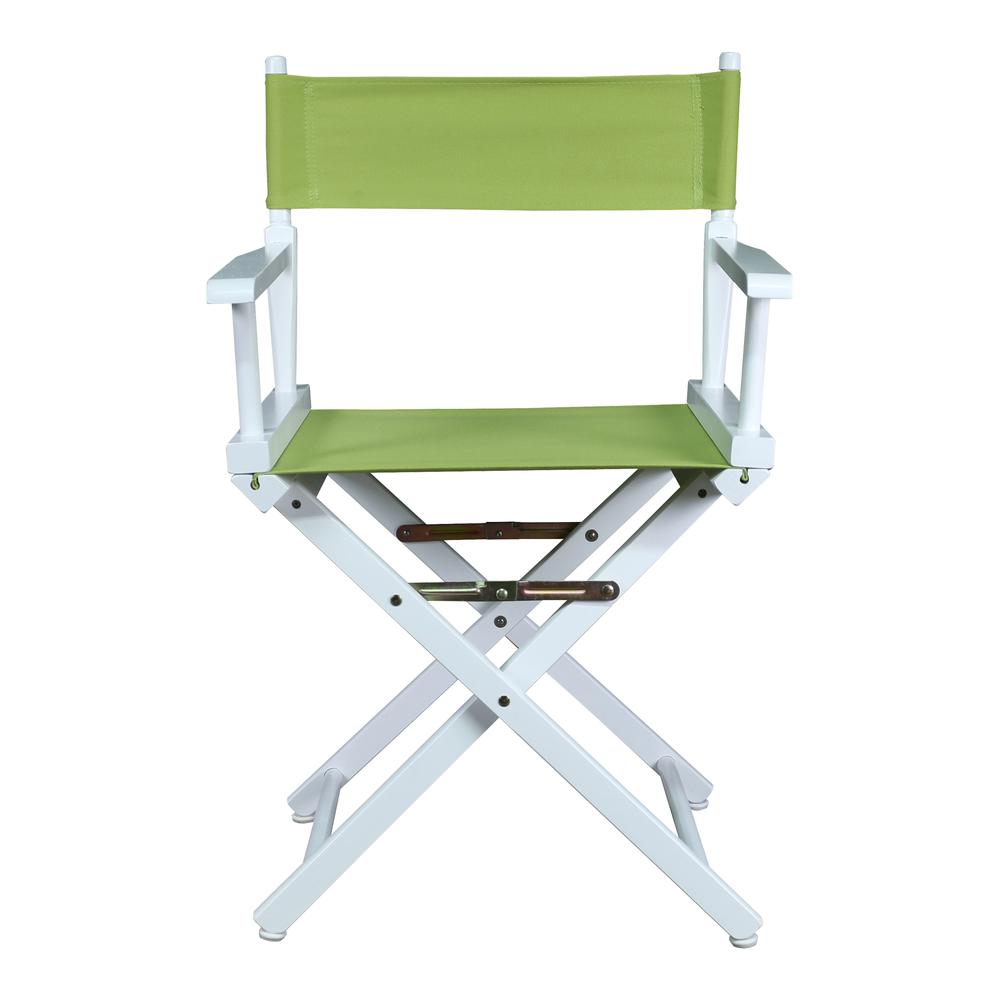 18" Director's Chair White Frame-Lime Green Canvas