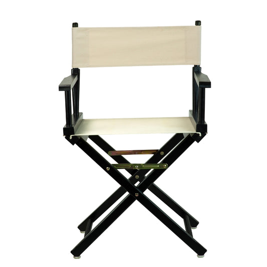 18" Director's Chair Black Frame-Natural/Wheat Canvas