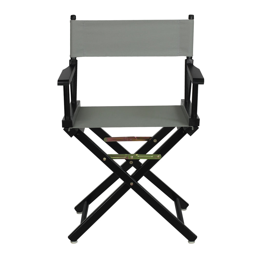 18" Director's Chair Black Frame-Gray Canvas