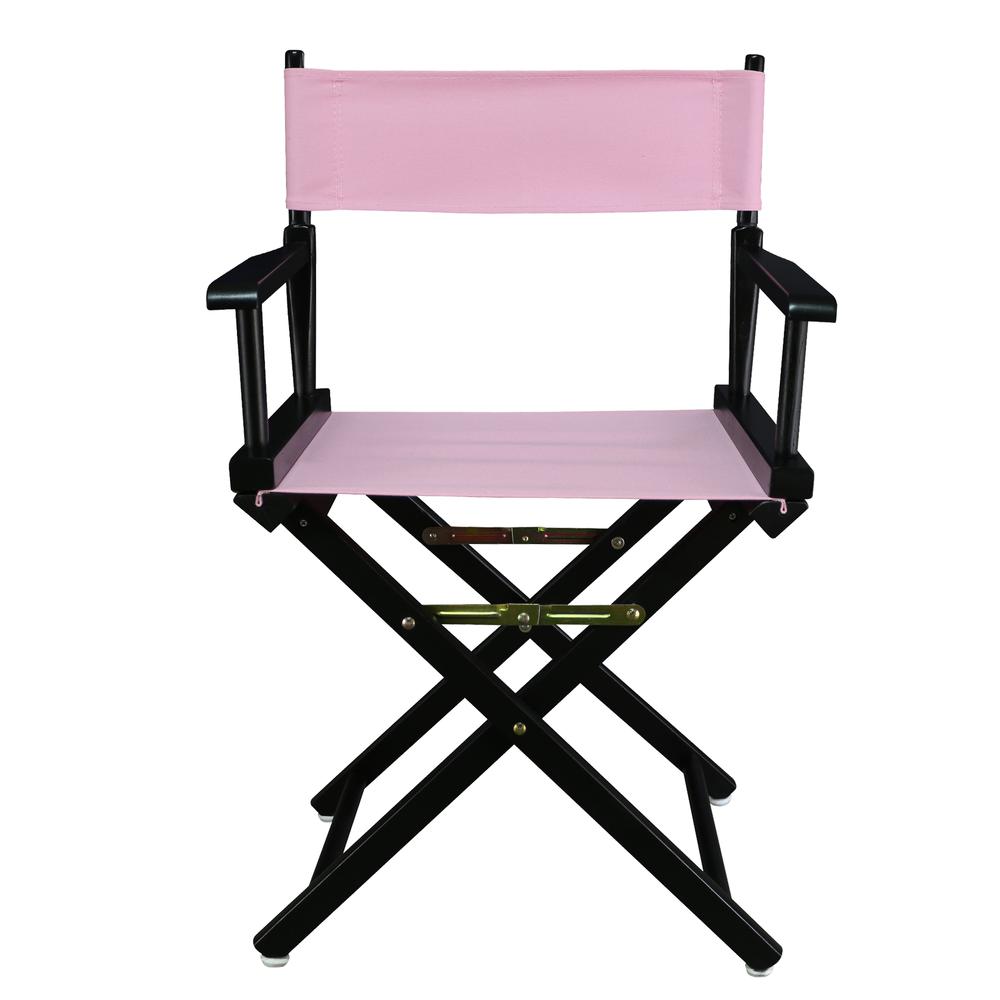 18" Director's Chair Black Frame-Pink Canvas