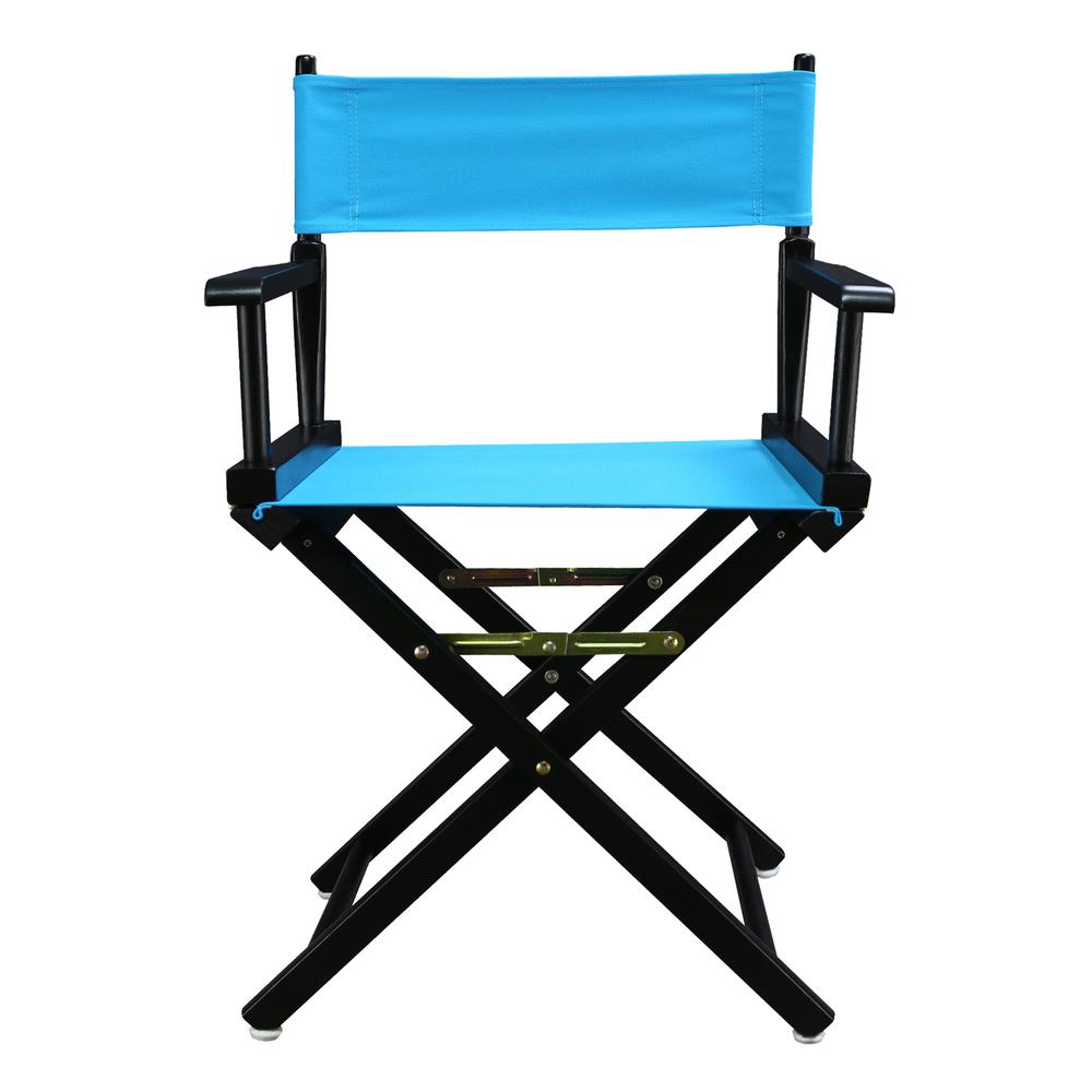 18" Director's Chair Black Frame-Turquoise Canvas