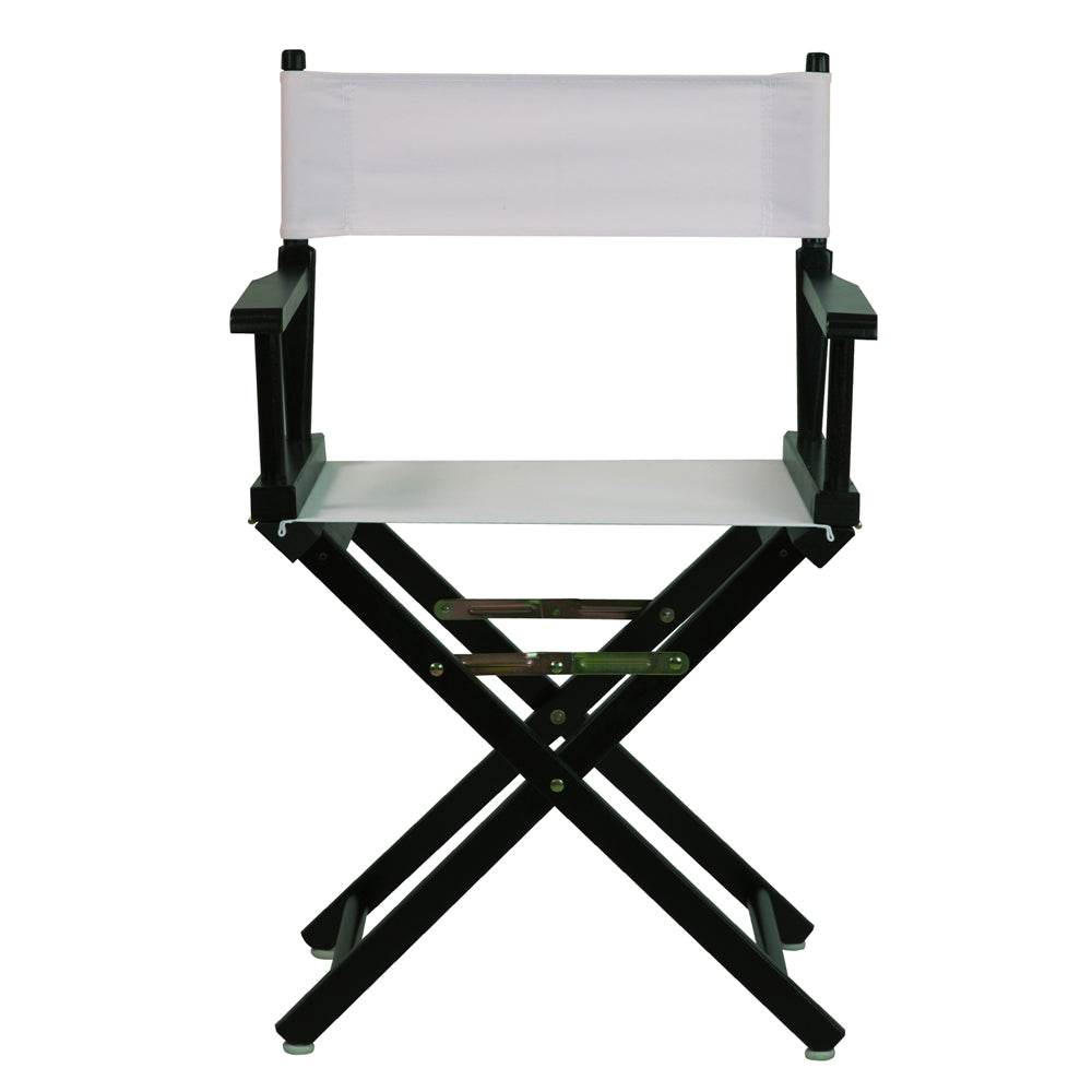 18" Director's Chair Black Frame-White Canvas