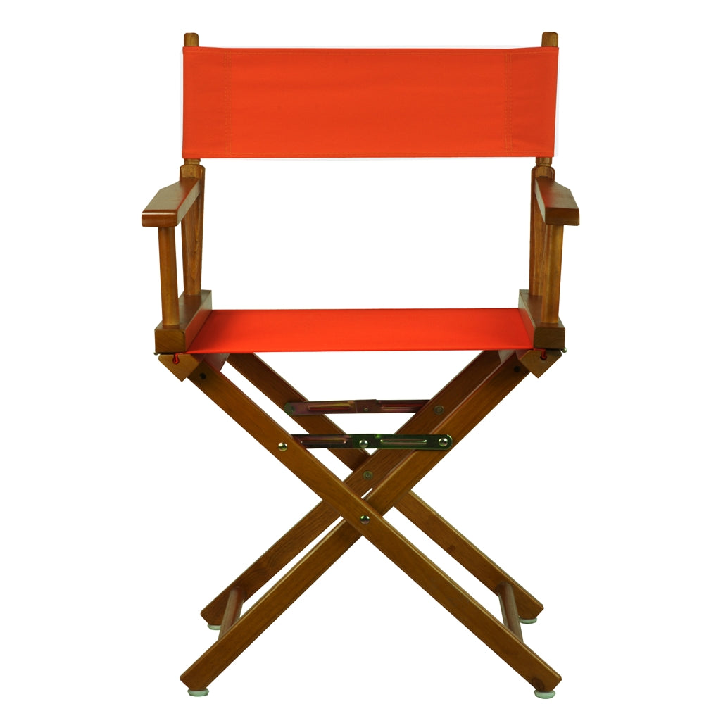 18" Director's Chair Honey Oak Frame-Orange Canvas