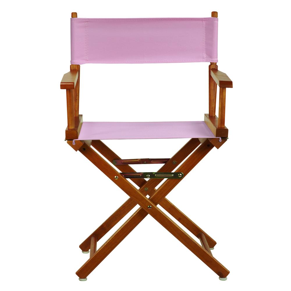 18" Director's Chair Honey Oak Frame-Pink Canvas