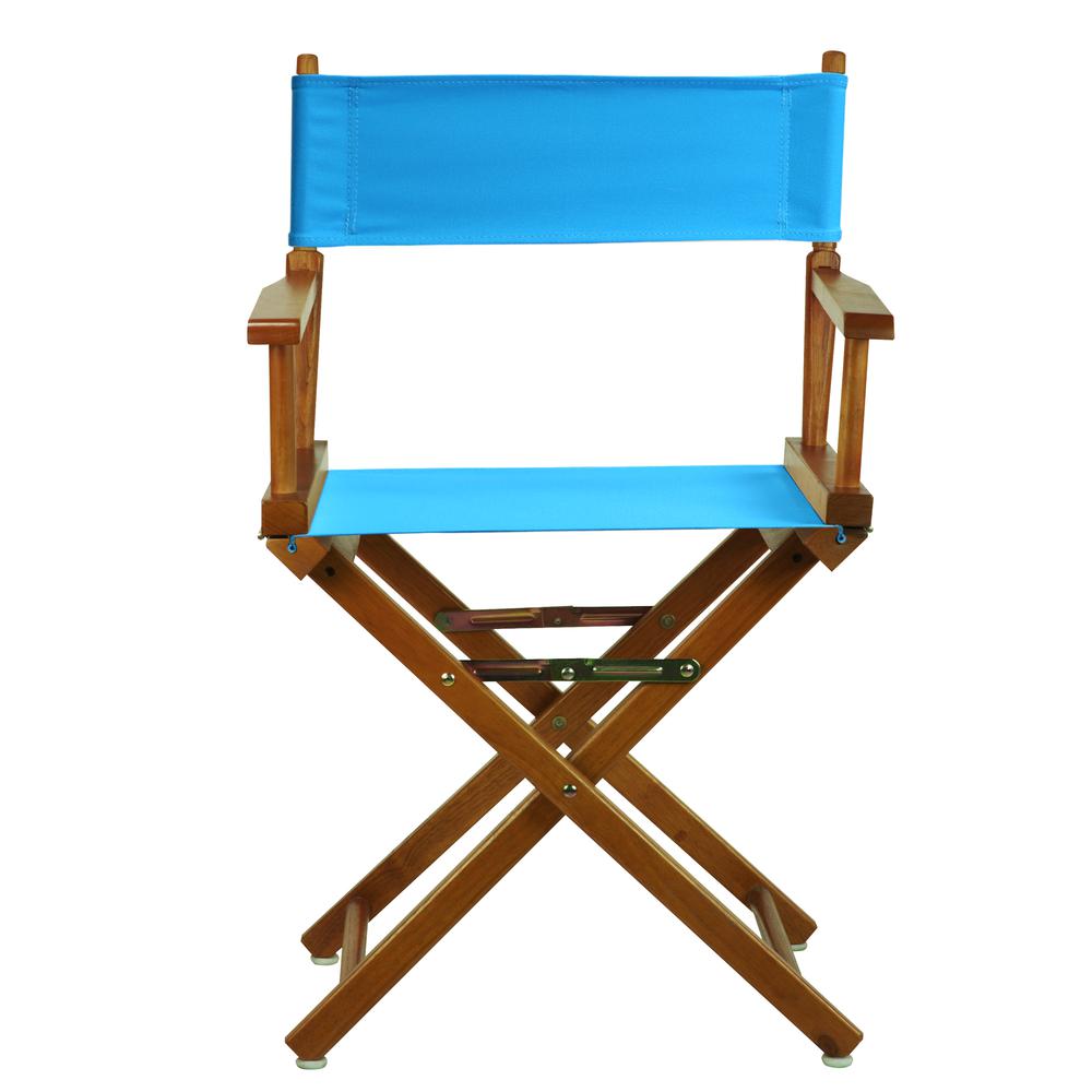 18" Director's Chair Honey Oak Frame-Turquoise Canvas