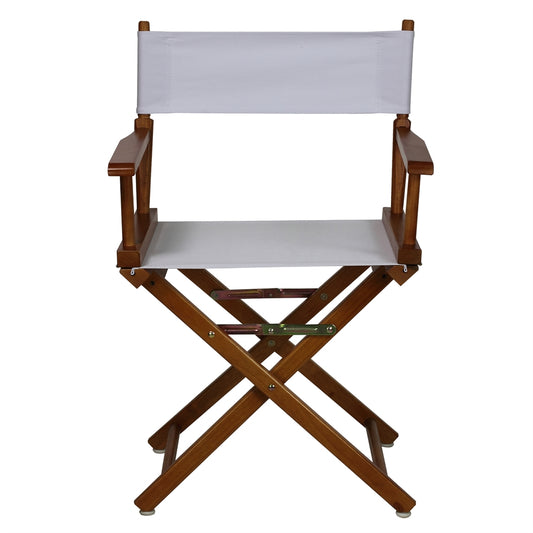 18" Director's Chair Honey Oak Frame-White Canvas