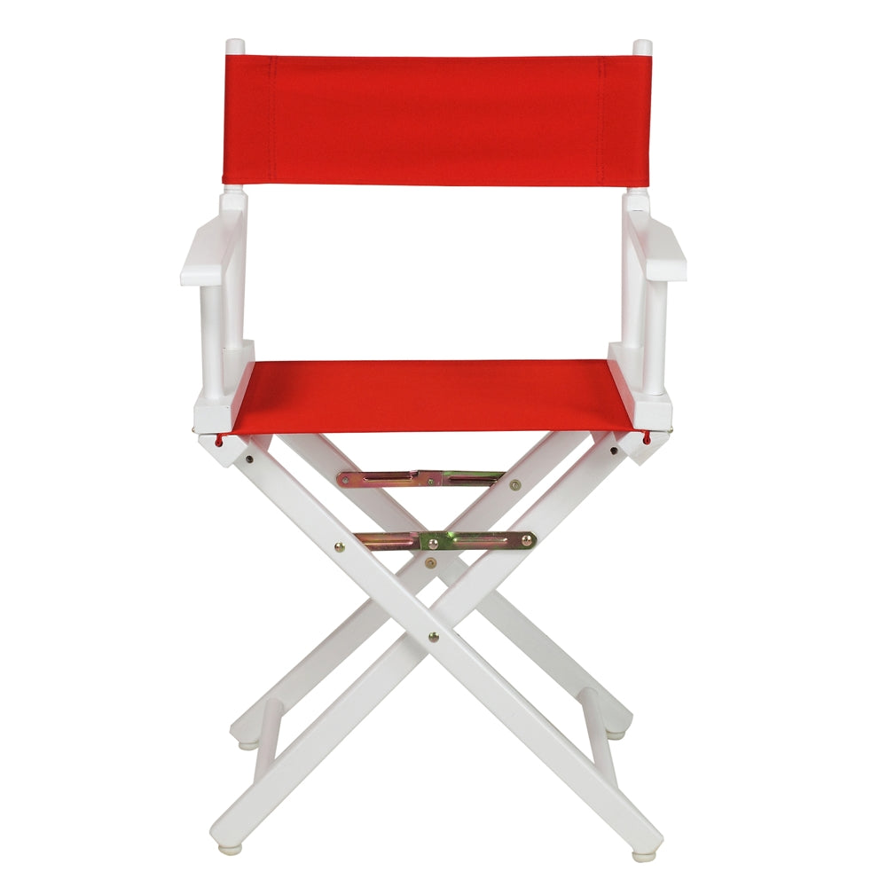 18" Director's Chair White Frame-Red Canvas