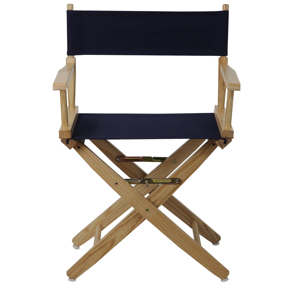 American Trails Extra-Wide Premium 18"  Directors Chair Natural Frame W/Navy Color Cover