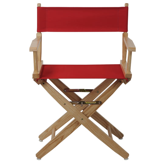 American Trails Extra-Wide Premium 18"  Directors Chair Natural Frame W/Red Color Cover