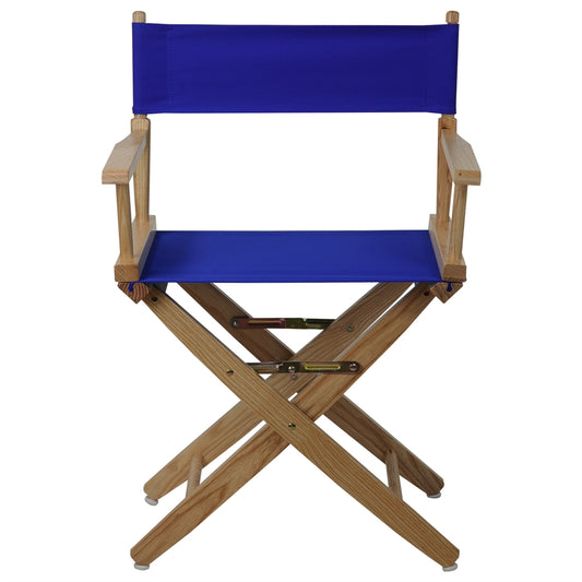 American Trails Extra-Wide Premium 18"  Directors Chair Natural Frame W/Royal Blue Color Cover