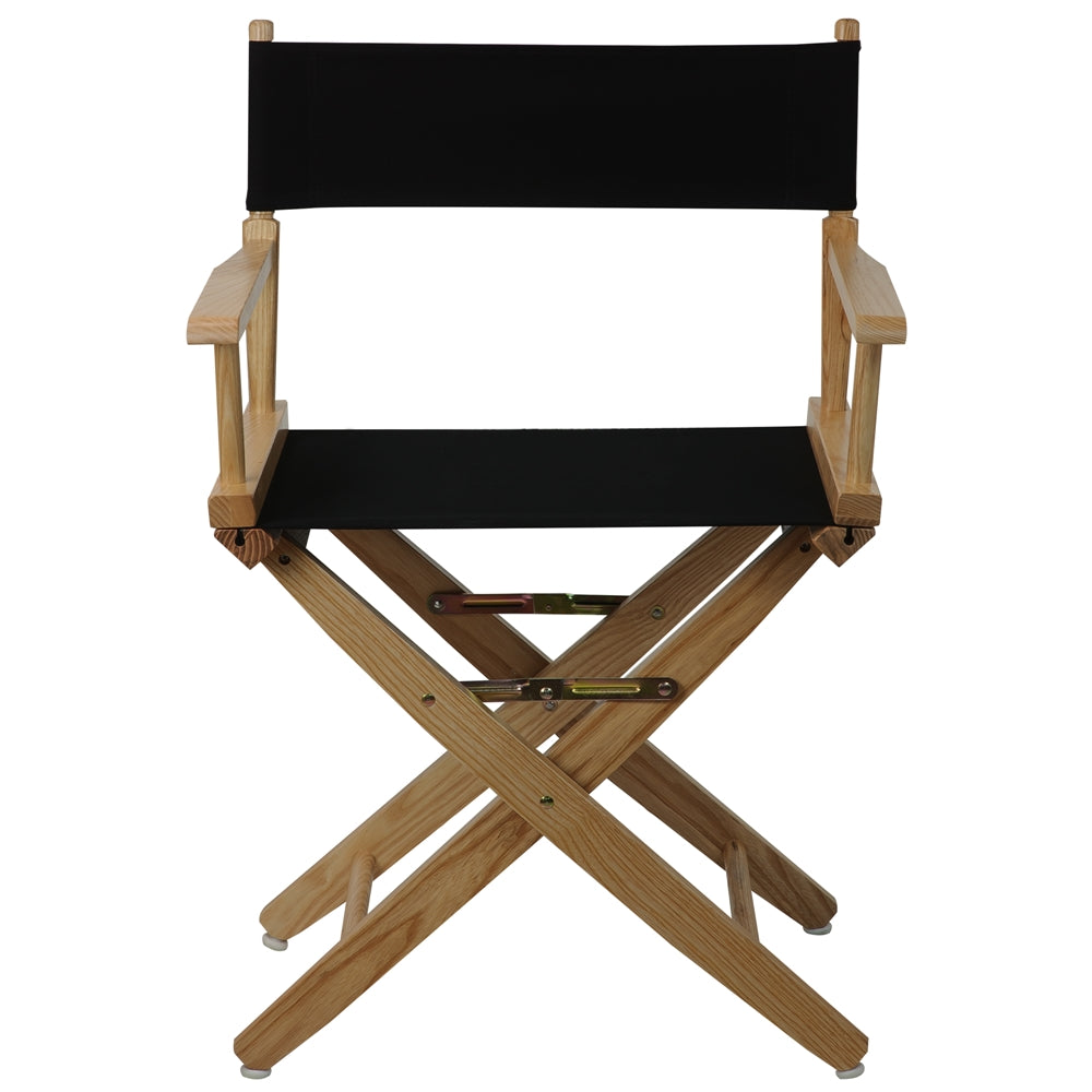 American Trails Extra-Wide Premium 18"  Directors Chair Natural Frame W/Black Color Cover