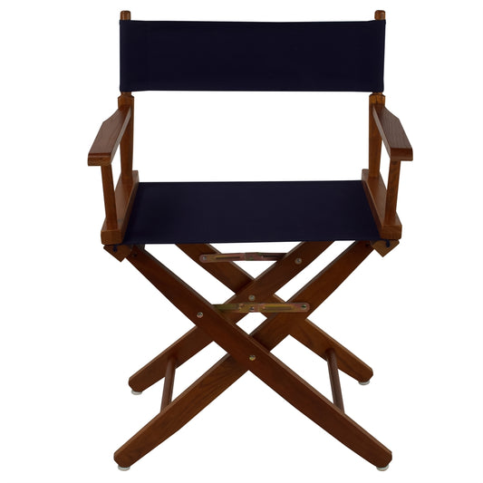 American Trails Extra-Wide Premium 18"  Directors Chair Mission Oak Frame W/Navy Color Cover