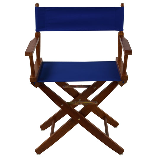 American Trails Extra-Wide Premium 18"  Directors Chair Mission Oak Frame W/Royal Blue Color Cover