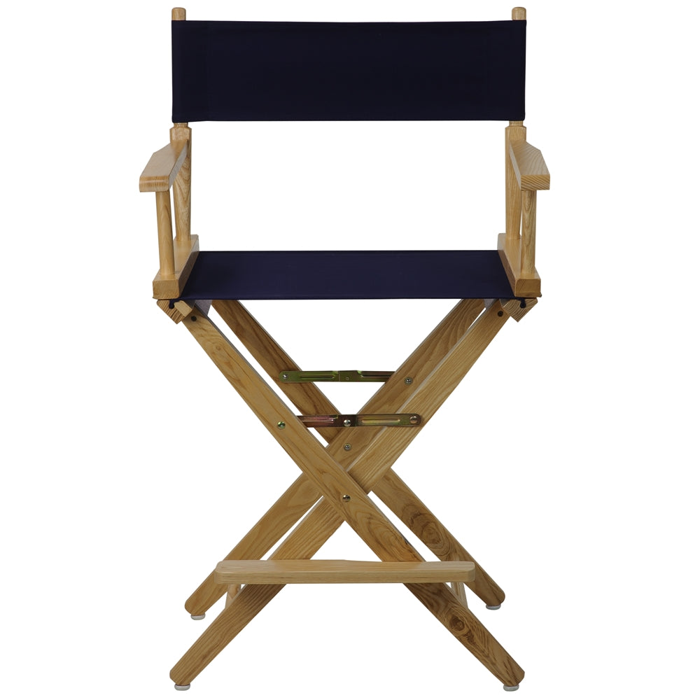 American Trails Extra-Wide Premium 24"  Directors Chair Natural Frame W/Navy Color Cover