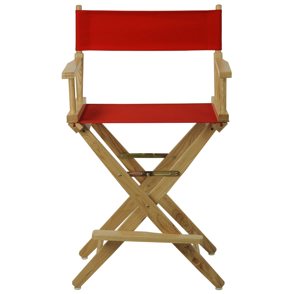 American Trails Extra-Wide Premium 24"  Directors Chair Natural Frame W/Red Color Cover