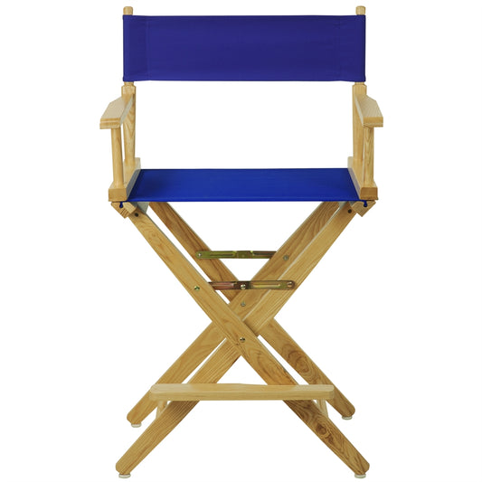 American Trails Extra-Wide Premium 24"  Directors Chair Natural Frame W/Royal Blue Color Cover