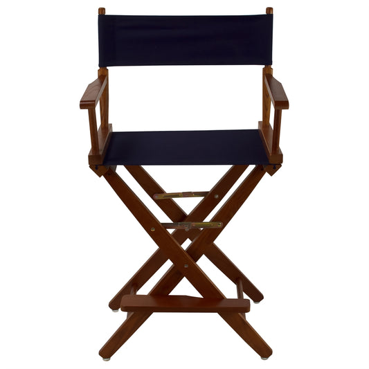 American Trails Extra-Wide Premium 24"  Directors Chair Mission Oak Frame W/Navy Color Cover