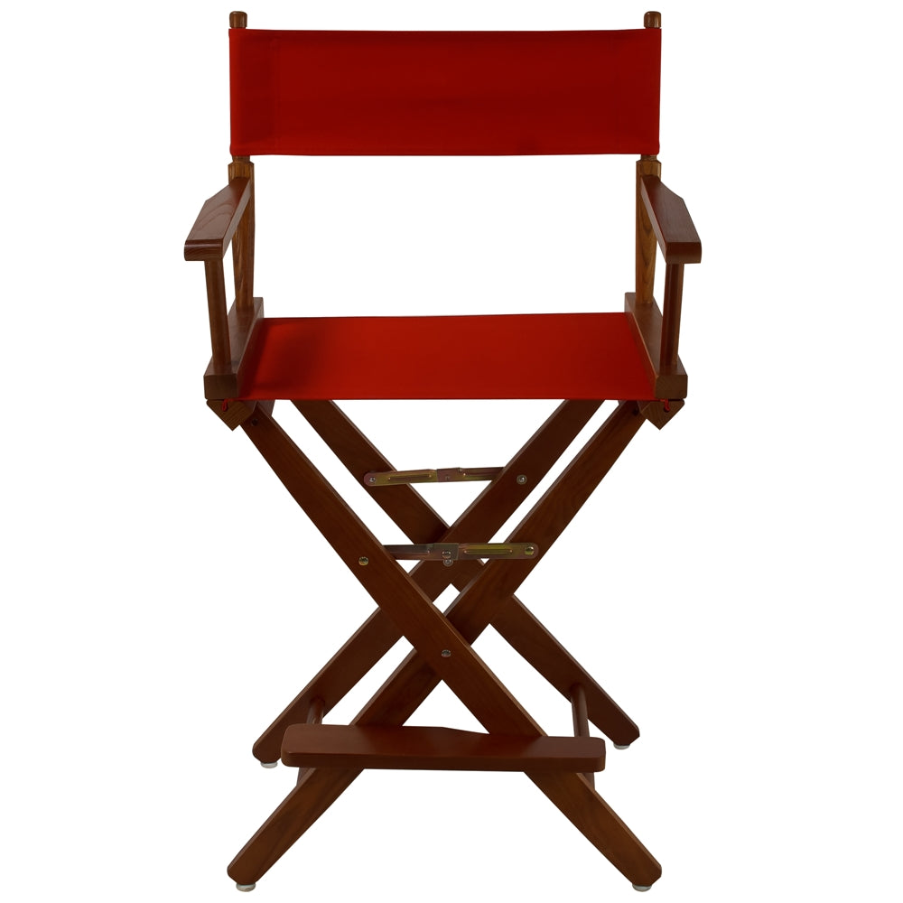 American Trails Extra-Wide Premium 24"  Directors Chair Mission Oak Frame W/Red Color Cover