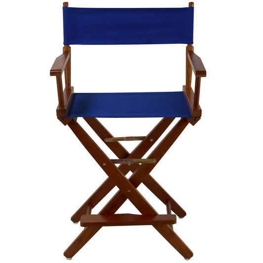 American Trails Extra-Wide Premium 24"  Directors Chair Mission Oak Frame W/Royal Blue Color Cover