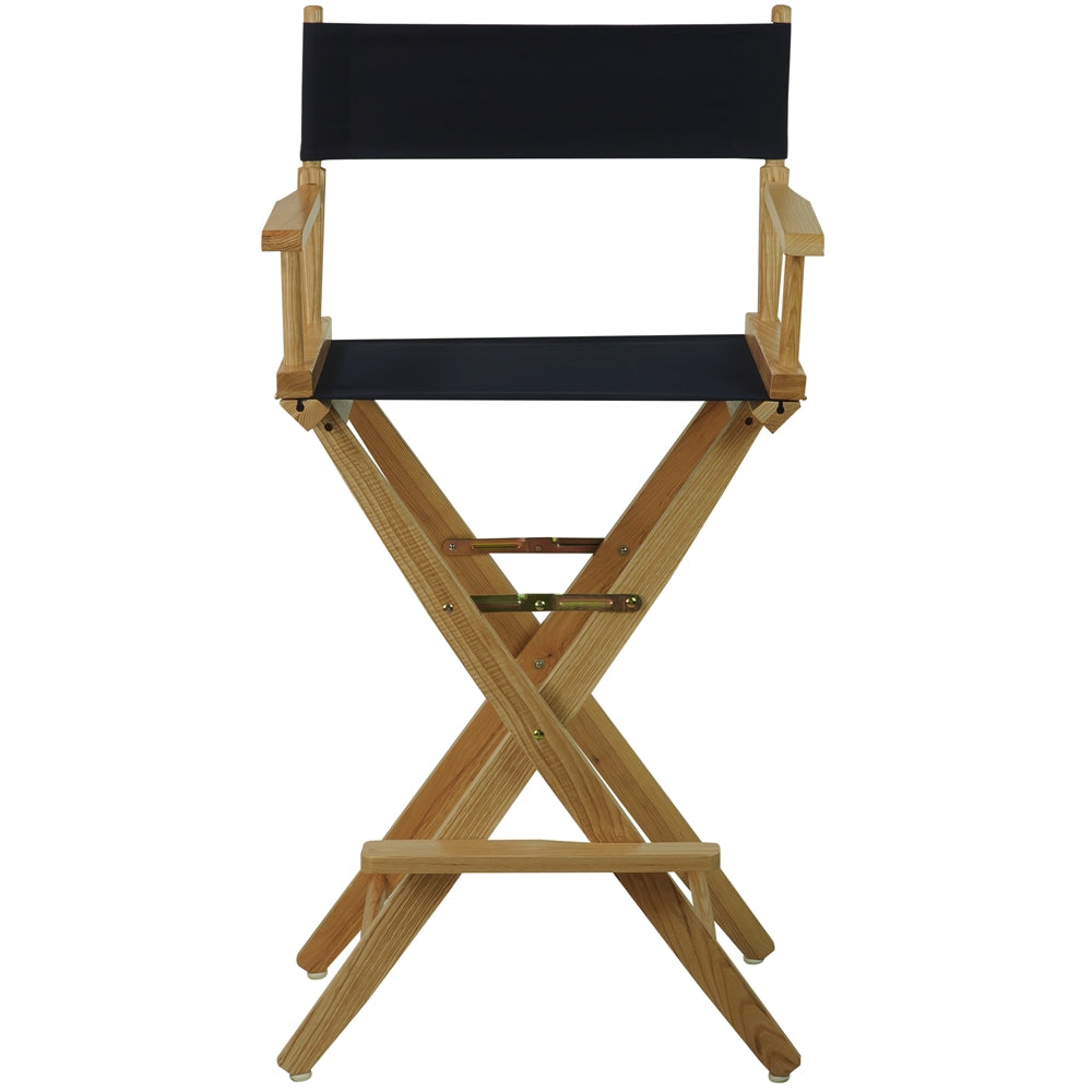 American Trails Extra-Wide Premium 30"  Directors Chair Natural Frame W/Navy Color Cover