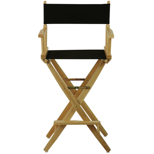 American Trails Extra-Wide Premium 30"  Directors Chair Natural Frame W/Black Color Cover