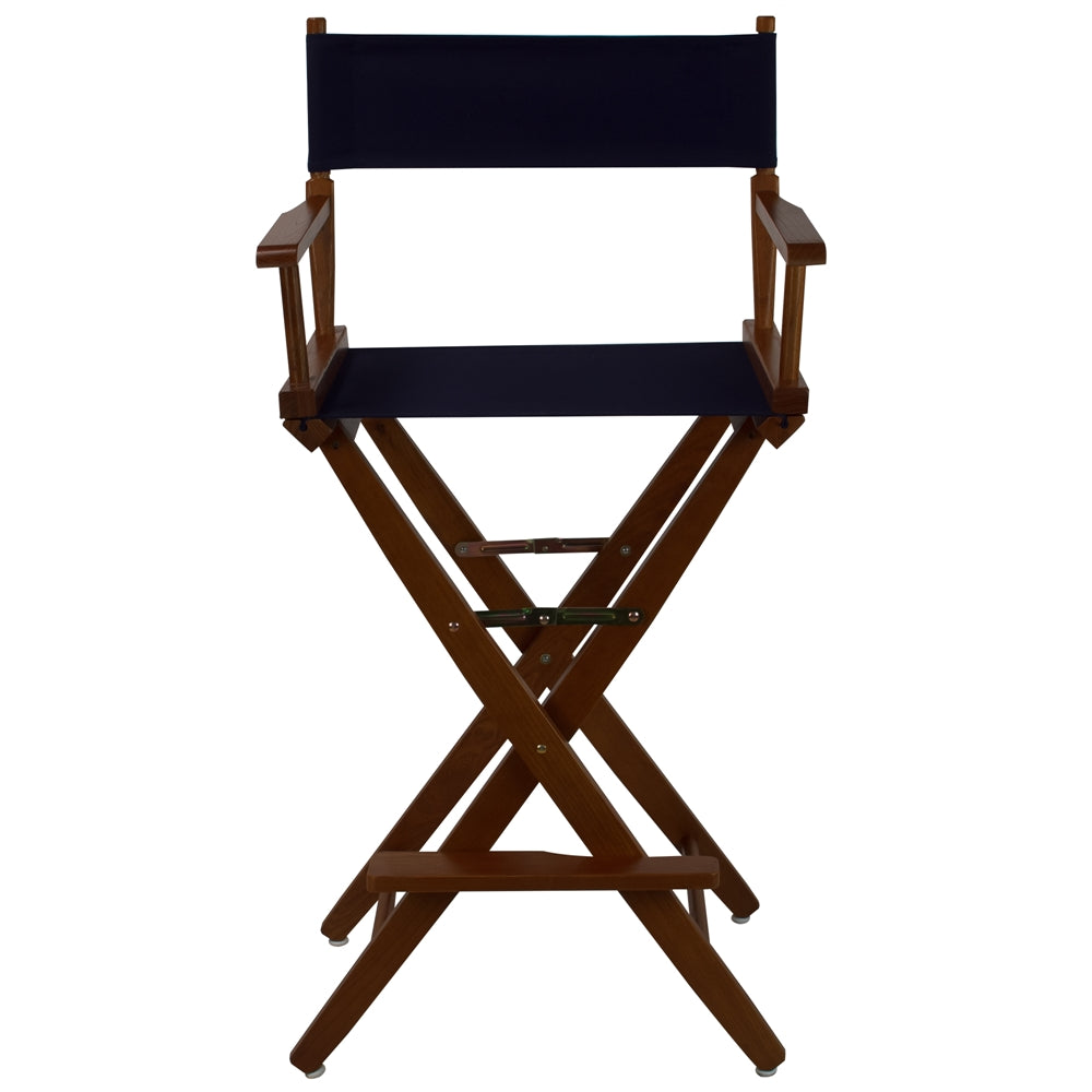 American Trails Extra-Wide Premium 30"  Directors Chair Mission Oak Frame W/Navy Color Cover