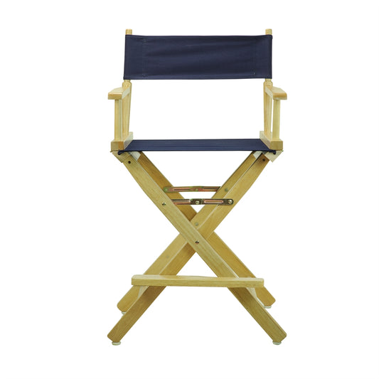 24" Director's Chair Natural Frame-Navy Blue Canvas