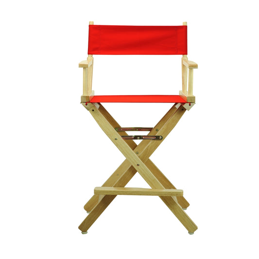 24" Director's Chair Natural Frame-Red Canvas