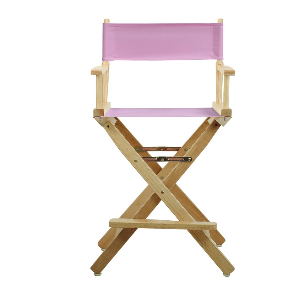 24" Director's Chair Natural Frame-Pink Canvas