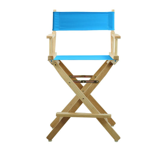 24" Director's Chair Natural Frame-Turquoise Canvas