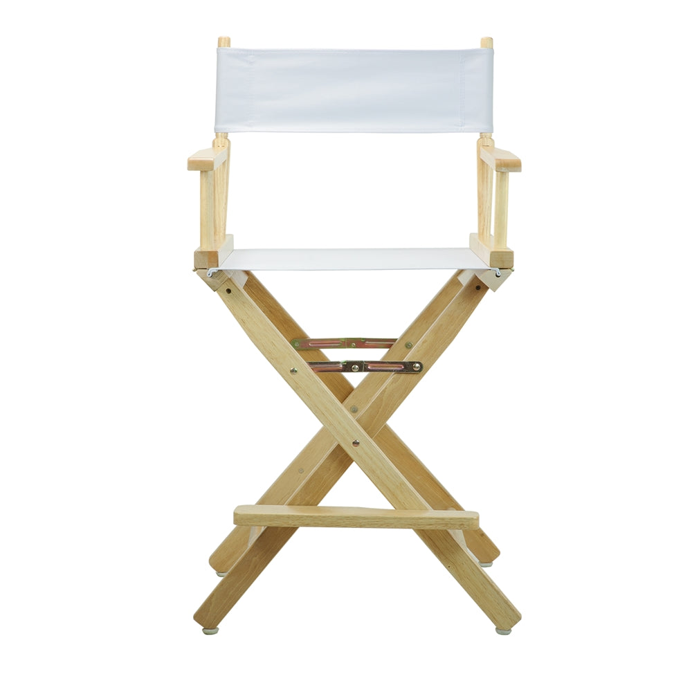 24" Director's Chair Natural Frame-White Canvas