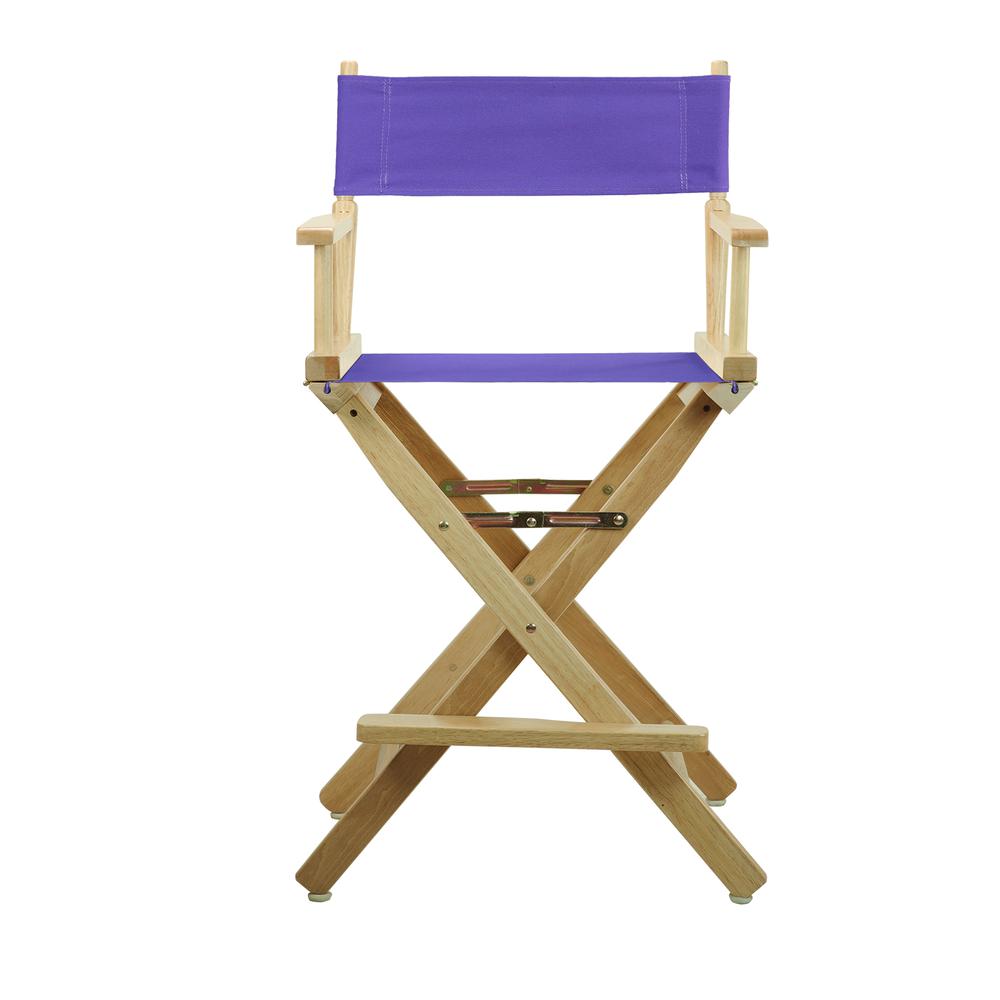 24" Director's Chair Natural Frame-Purple Canvas