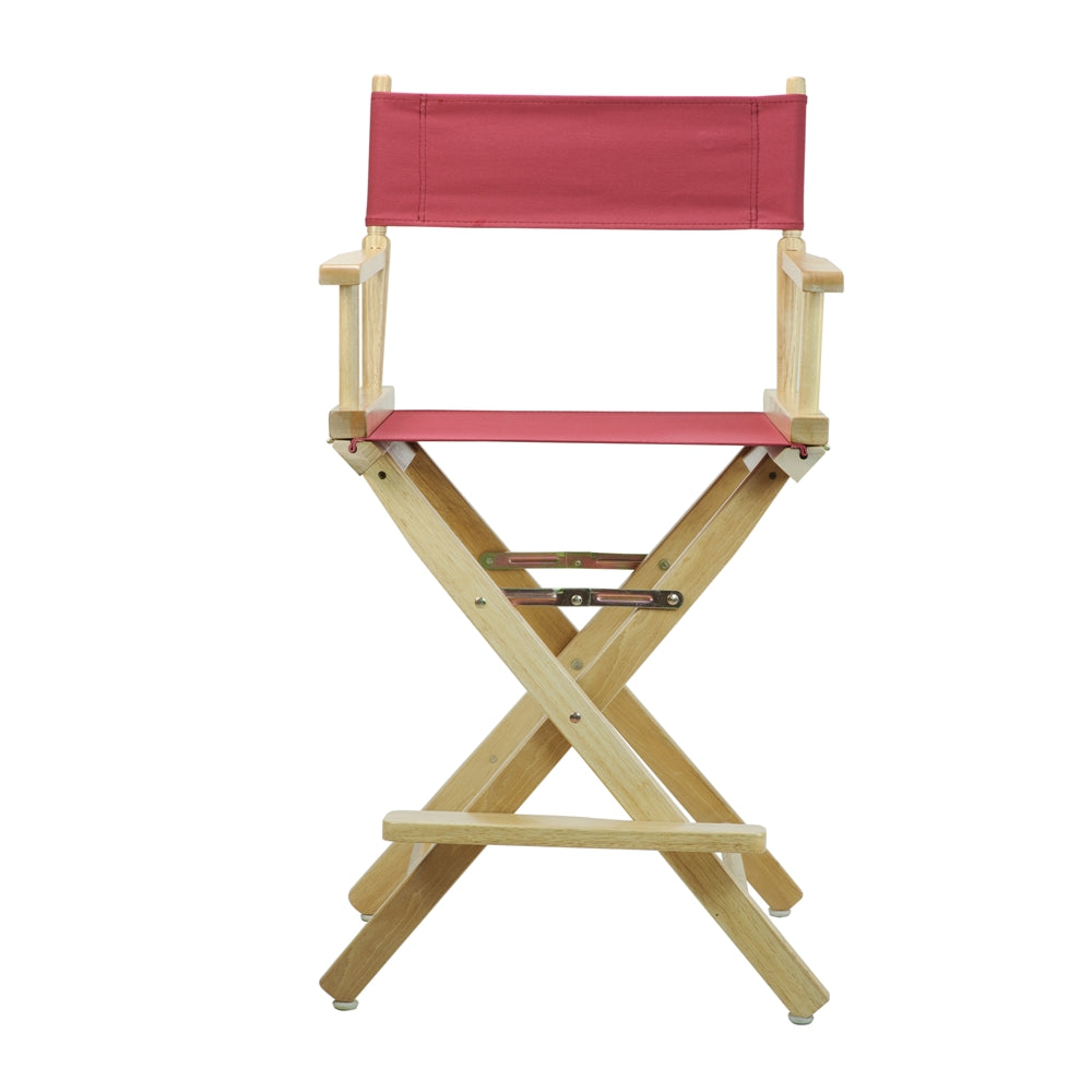 24" Director's Chair Natural Frame-Burgundy Canvas