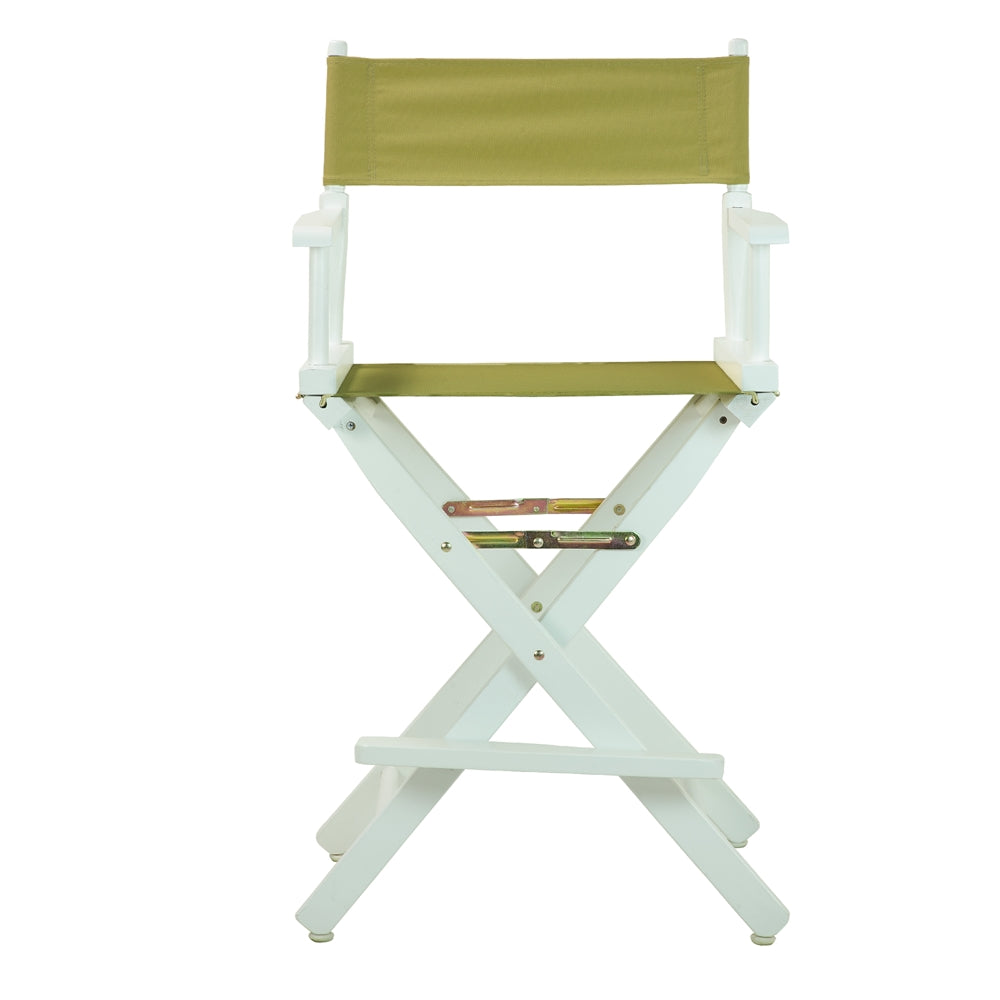 24" Director's Chair White Frame-Olive Canvas