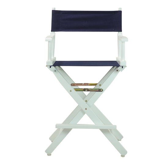 24" Director's Chair White Frame-Navy Blue Canvas