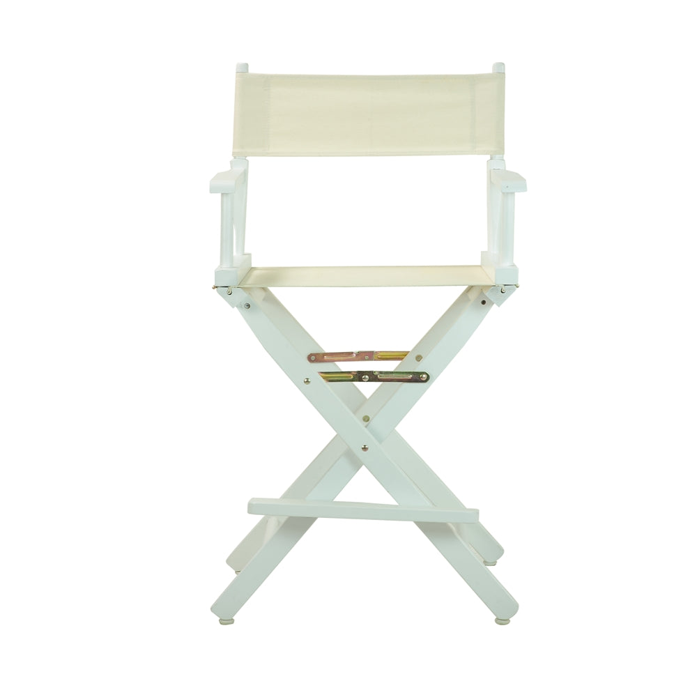 24" Director's Chair White Frame-Natural/Wheat Canvas