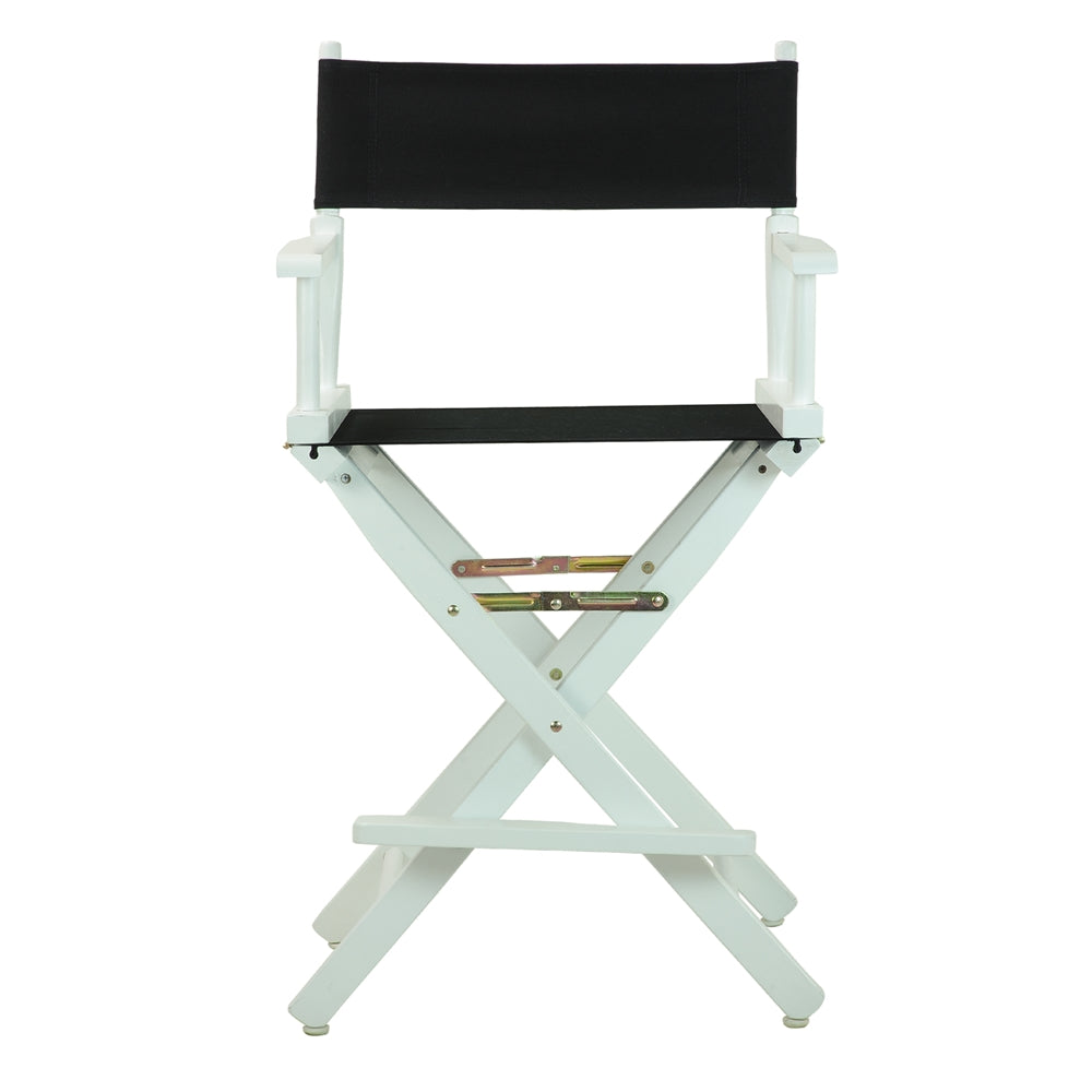 24" Director's Chair White Frame-Black Canvas